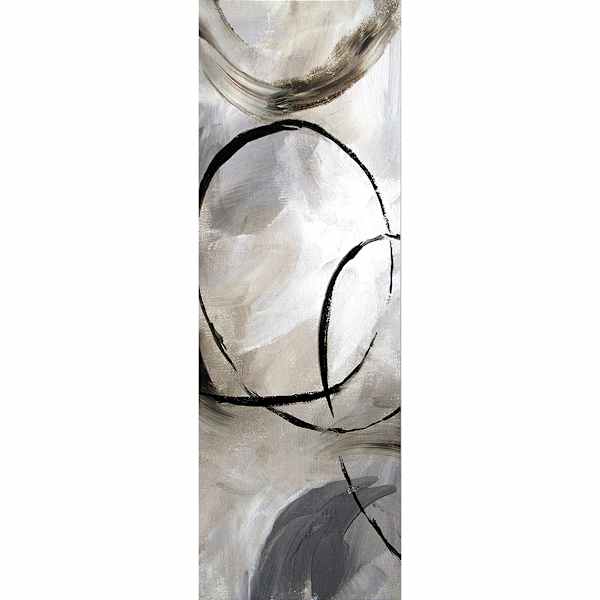 at home Allegro Grey Abstract Canvas Wall Art 12x36