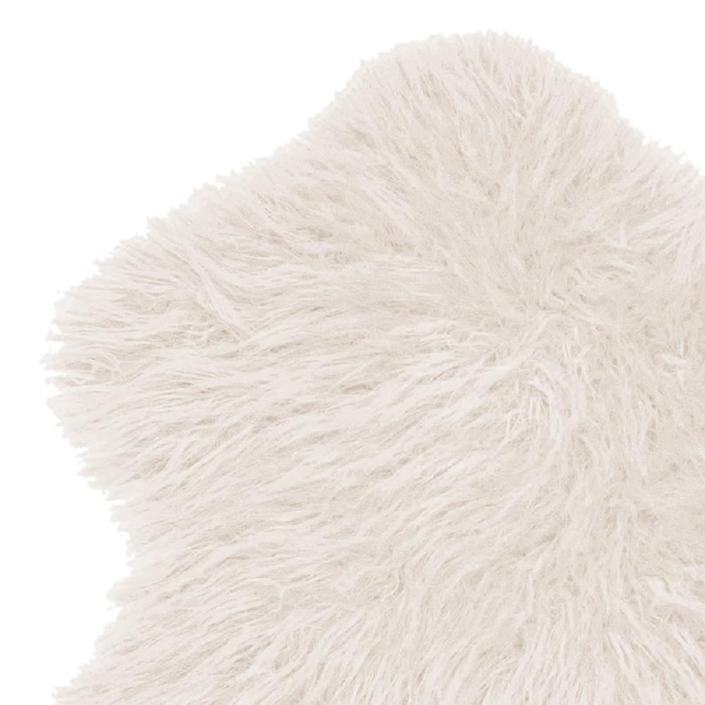 At Home Altai Ivory Mongolian Faux Fur Accent Rug 3x5