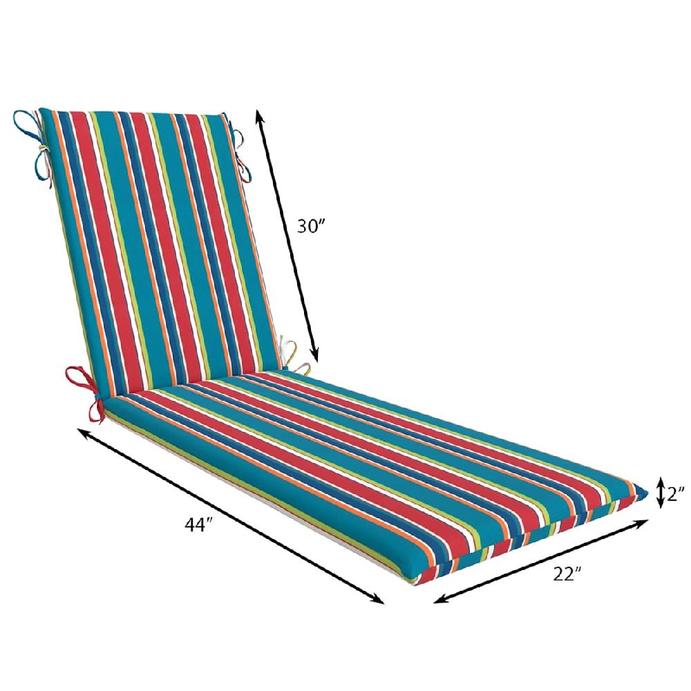 At Home Alvarado Stripe Outdoor Chaise Lounge Cushion