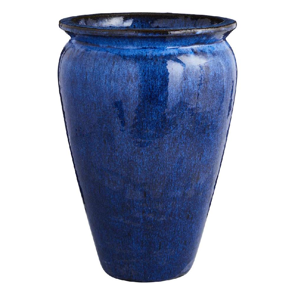 At Home Arcadia Blue Ceramic Outdoor Planter Medium