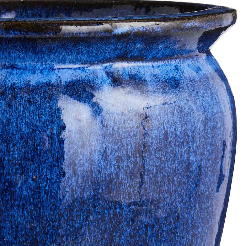 At Home Arcadia Blue Ceramic Outdoor Planter Medium