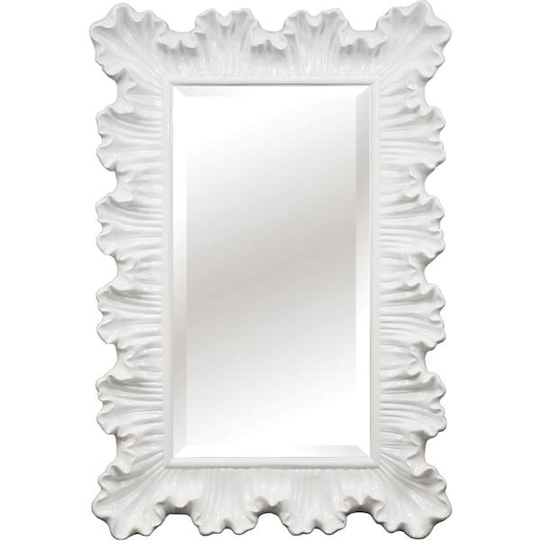 at home Ariel White Ruffle Framed Rectangle Wall Mirror 33x48