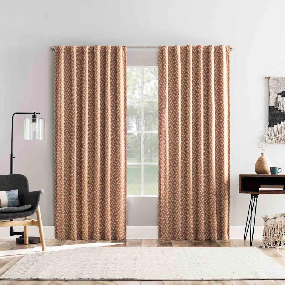 At Home Arvid Nutshell Brown Blackout Curtain Panel 84"