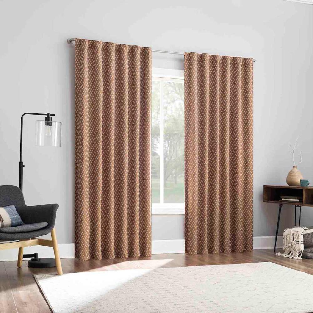 At Home Arvid Nutshell Brown Blackout Curtain Panel 84"