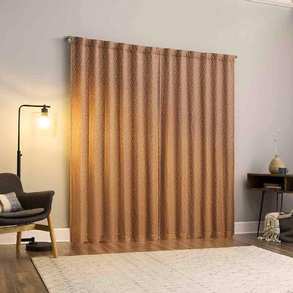 At Home Arvid Nutshell Brown Blackout Curtain Panel 84"