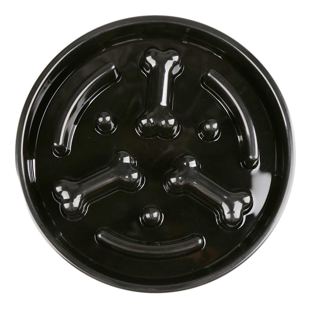 At Home 1.5-Cup Bone-Style Slow Pet Feeder Black