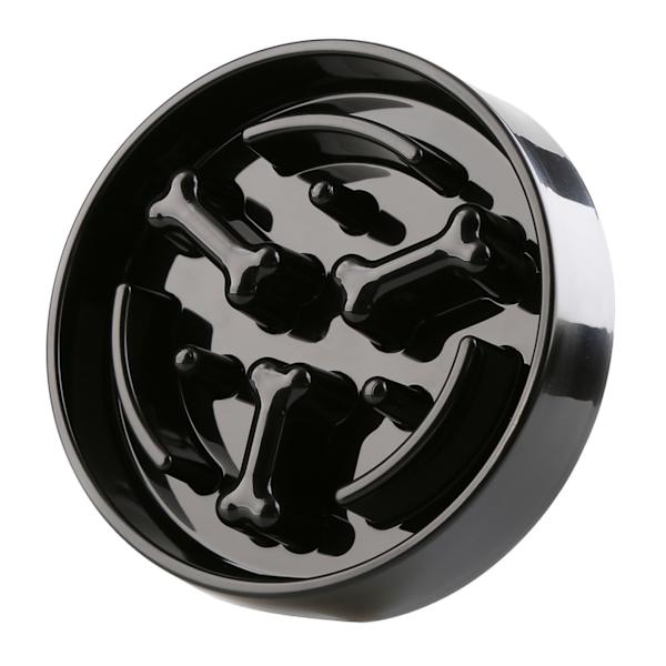 at home 1.5-Cup Bone-Style Slow Pet Feeder Black