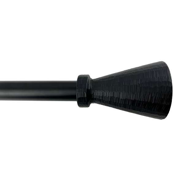 at home 1" Black Textured Cone Curtain Rod 36-72"