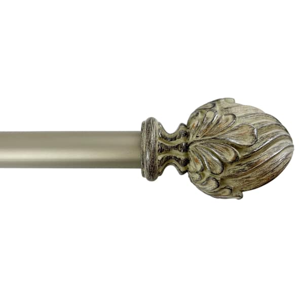 at home 1" Bronze Leaf Cone Curtain Rod 36-72"