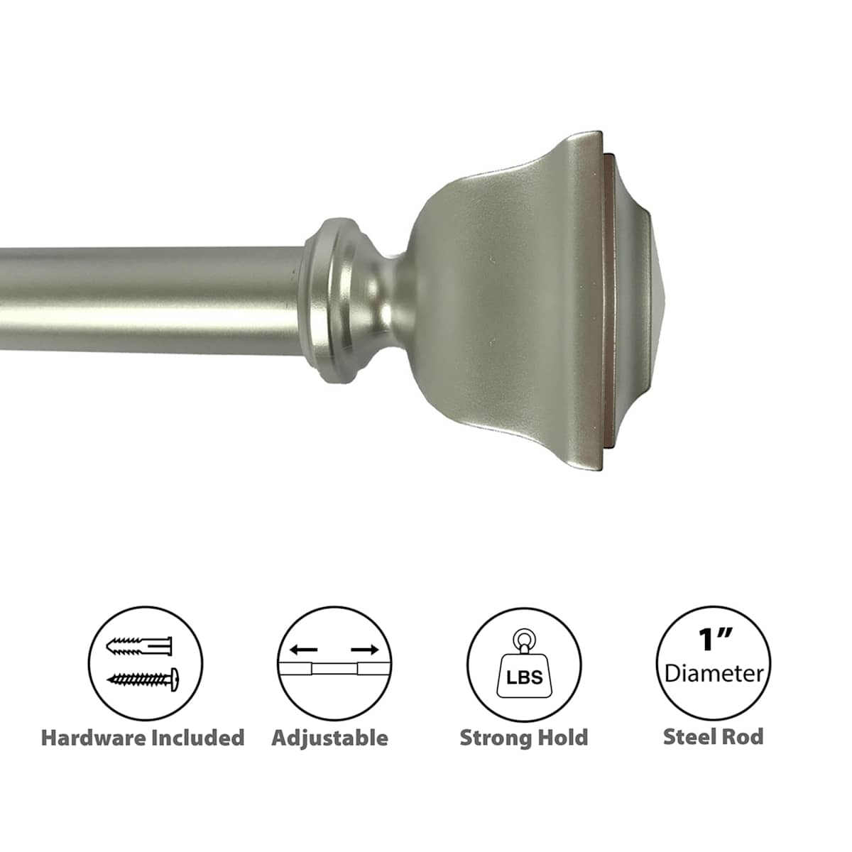 At Home 1" Bronze Square Curtain Rod 18-36"