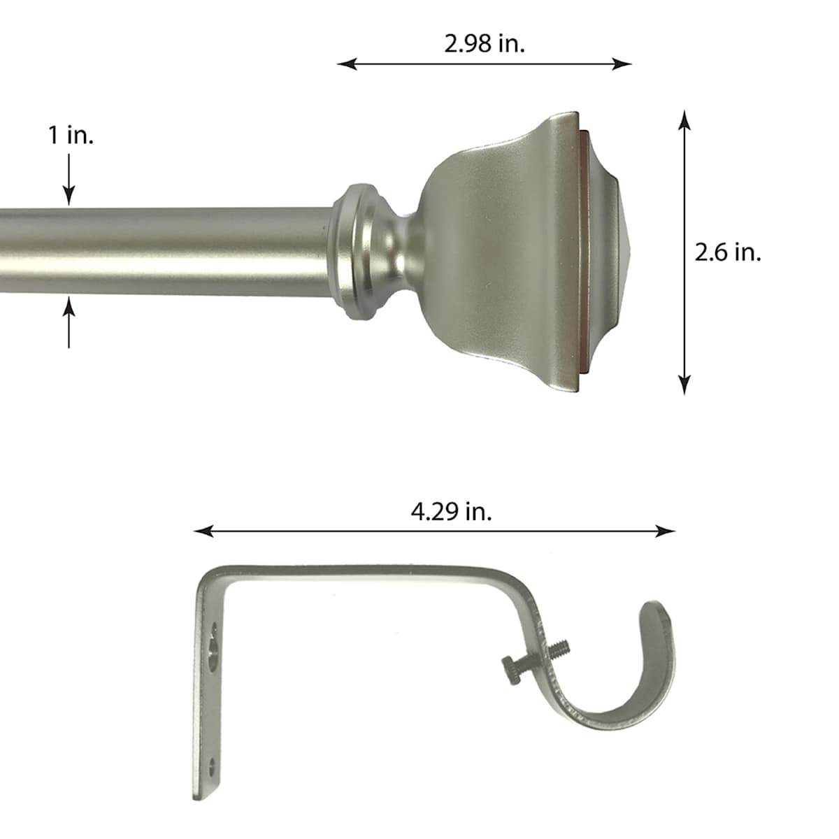 At Home 1" Bronze Square Curtain Rod 18-36"