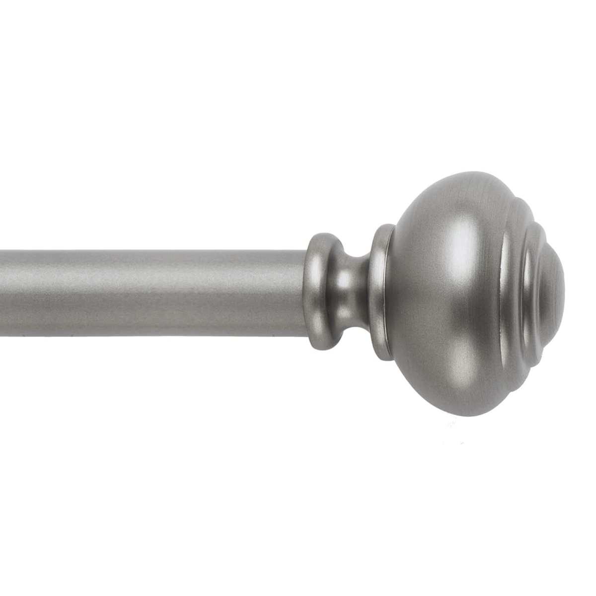 At Home 1" Pewter Knob Curtain Rod 18-36"