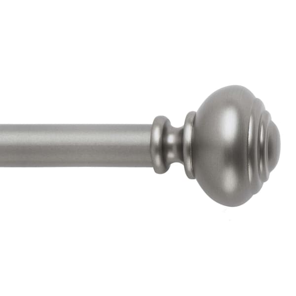 at home 1" Pewter Knob Curtain Rod 18-36"
