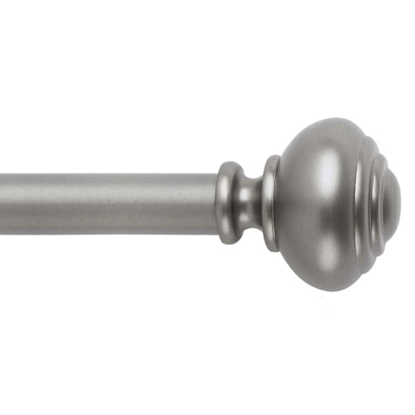 at home 1" Pewter Knob Curtain Rod 36-72"