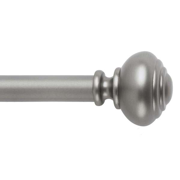 at home 1" Pewter Knob Curtain Rod 72-120"
