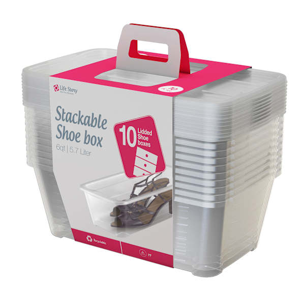 at home 10-Piece Clear Shoe Box Set 6qt