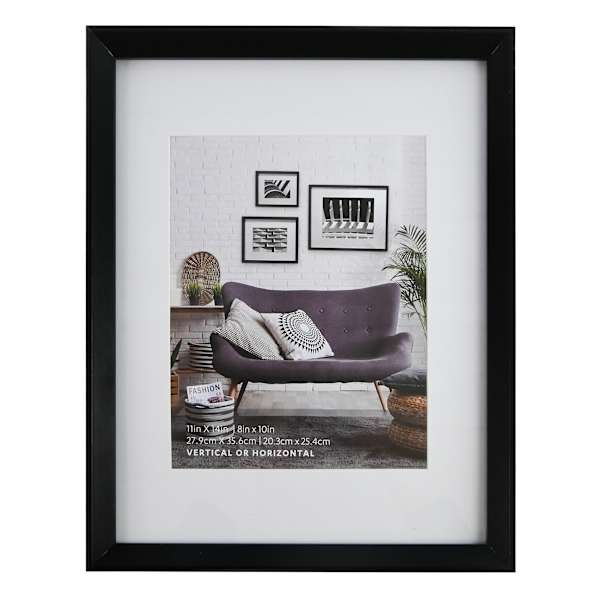 at home 11x14 Matted to 8x10 Wall Frame Black