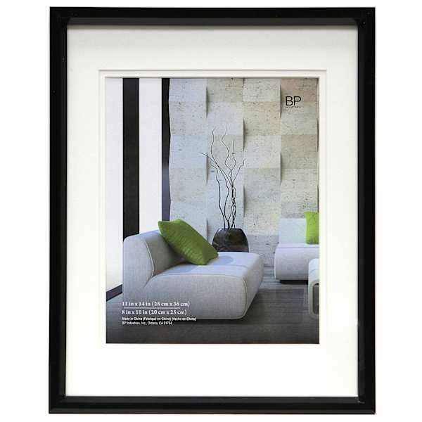 at home 11x14 Matted to 8x10 Wall Frame Black
