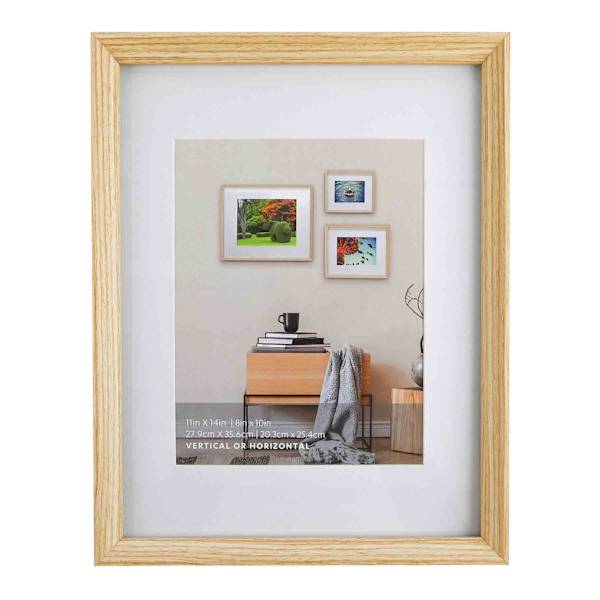 at home 11x14 Matted to 8x10 Wall Frame Natural