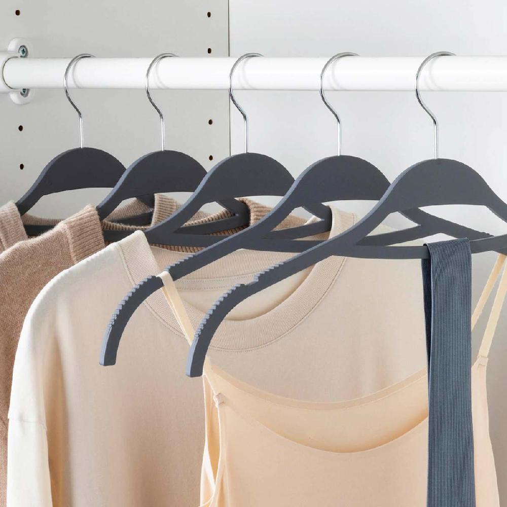 At Home 12-Piece Non-Slip Shirt Hangers Grey