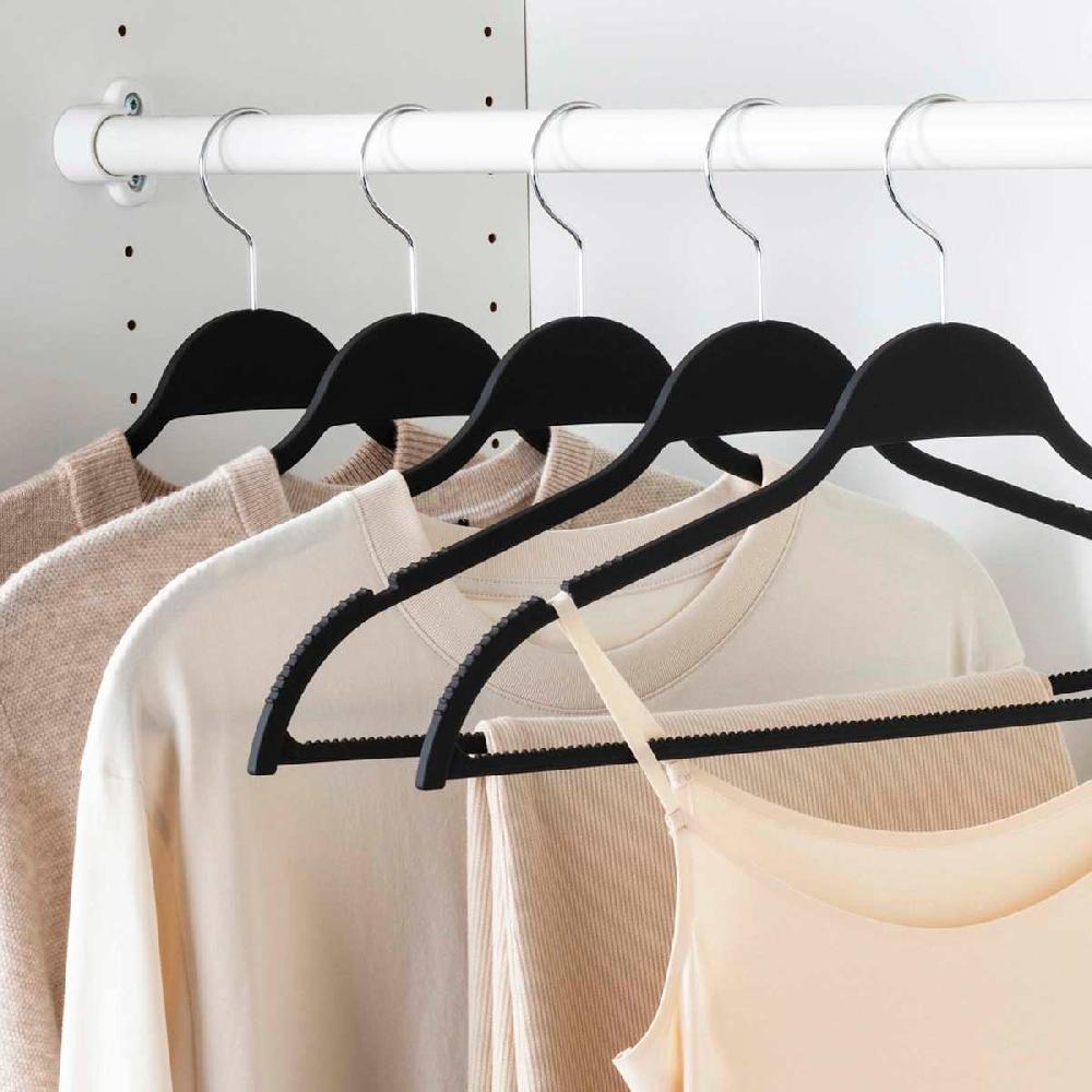 At Home 12-Piece Non-Slip Suit Hangers Black