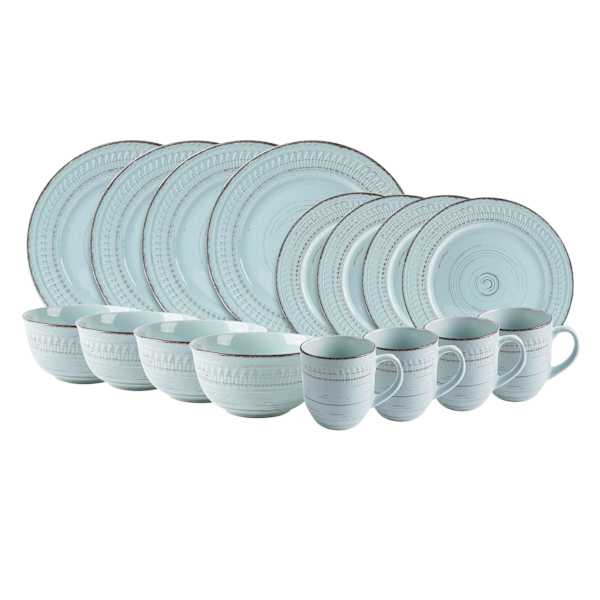 at home 16-Piece Cosenza Dinnerware Set Aqua