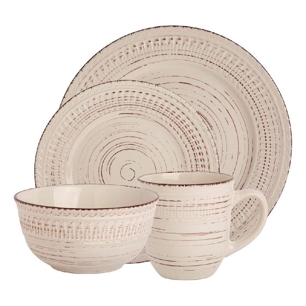 At Home 16-Piece Cream Coscenza Dinnerware Set