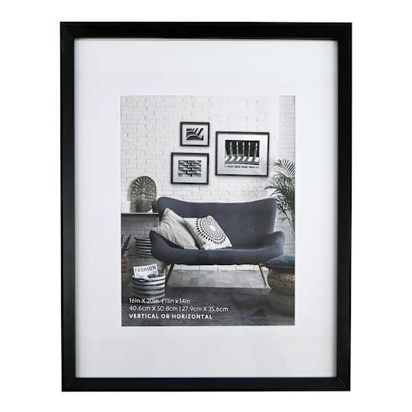 at home 16x20 Matted to 11x14 Wall Frame Black
