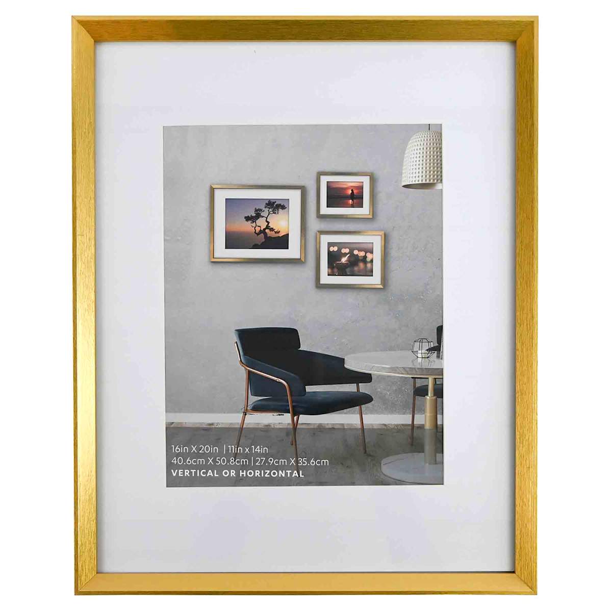 At Home 16x20 Matted To 11x14 Wall Frame Gold