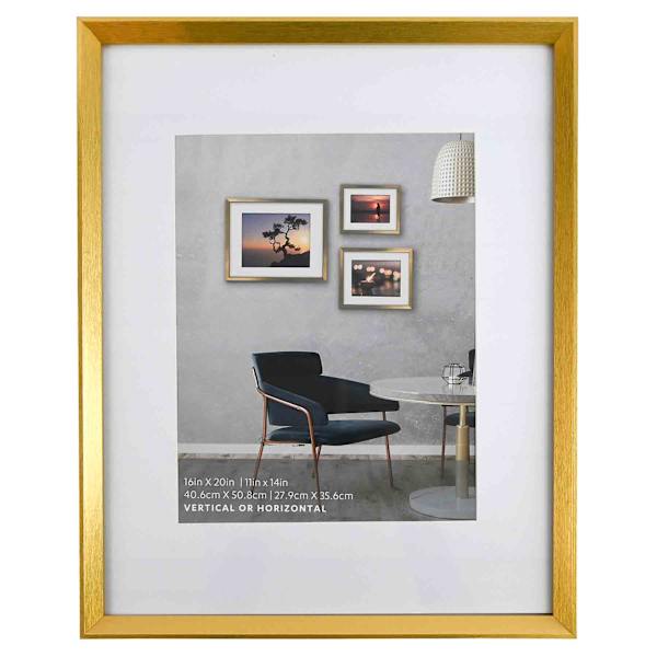 at home 16x20 Matted to 11x14 Wall Frame Gold