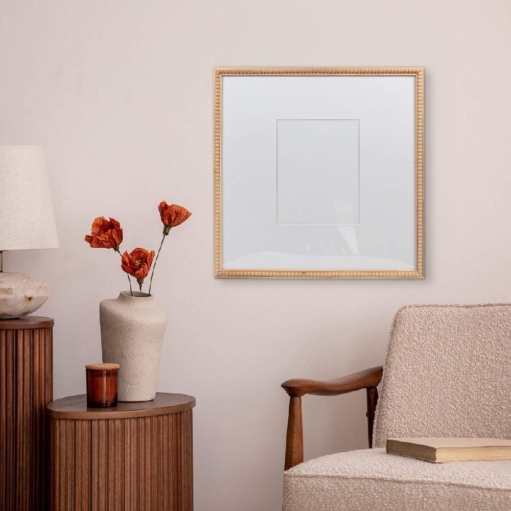 At Home 18" Natural Matted To 8x10 Beaded Frame