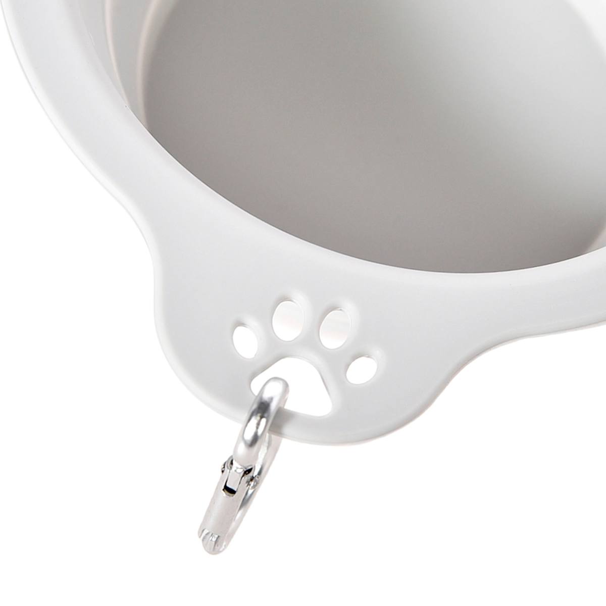 At Home 2-Cup Collapsible Pet Bowl Grey