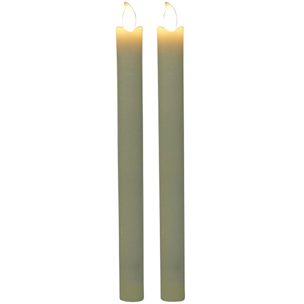 at home 2-Pack Ivory Wax LED Taper Candles 10"