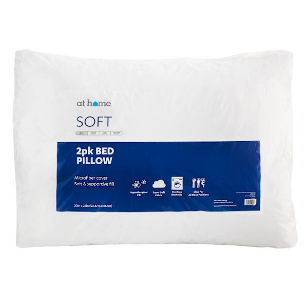 at home 2-Pack White Bed Pillows Standard