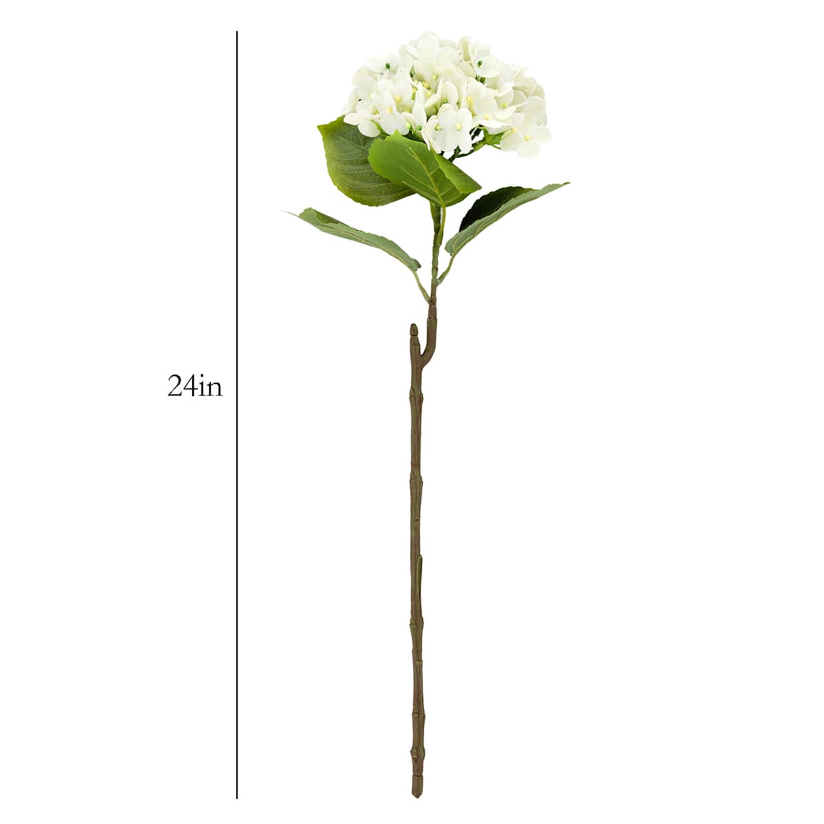 At Home 24IN WH FABRIC REAL FEEL HYDRANGEA STEM