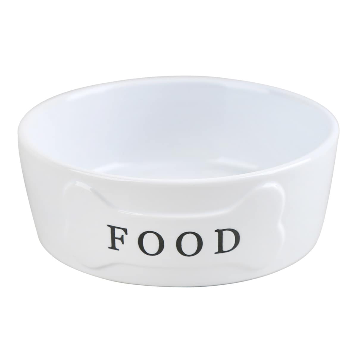 At Home 24oz Ceramic Food Dog Bowl M