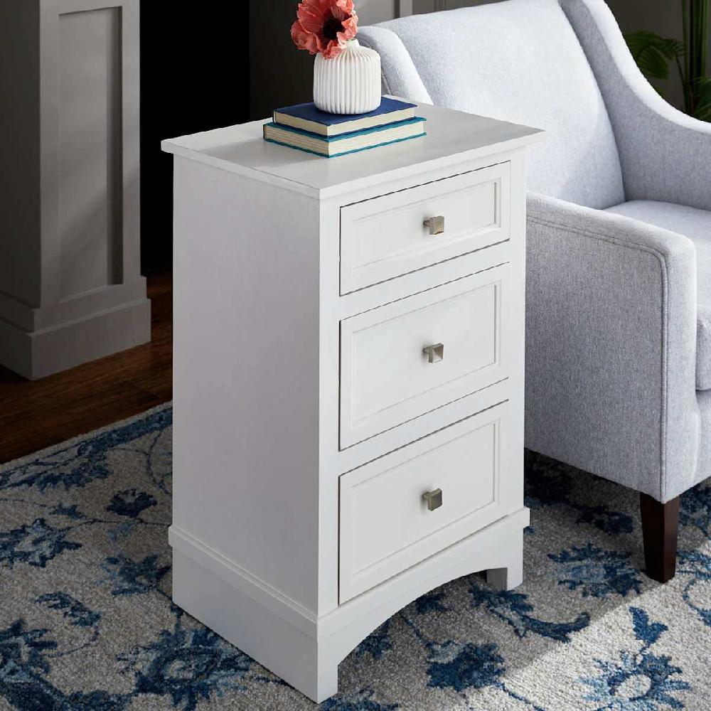 At Home 3-Drawer Rachel Wooden Cabinet White