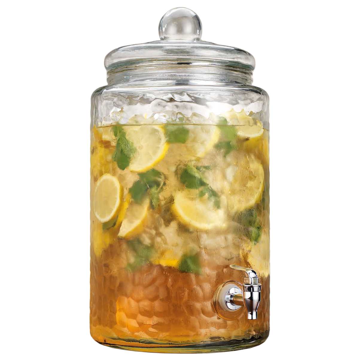 At Home 3-Gallon Hammered Beverage Dispenser