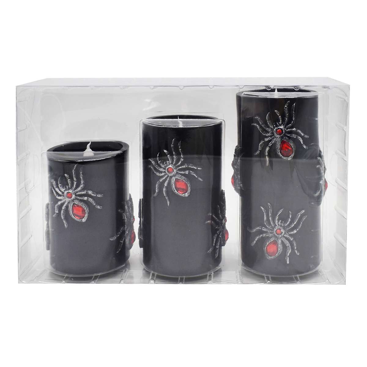 At Home 3-Pack Spider LED Pillar Candles