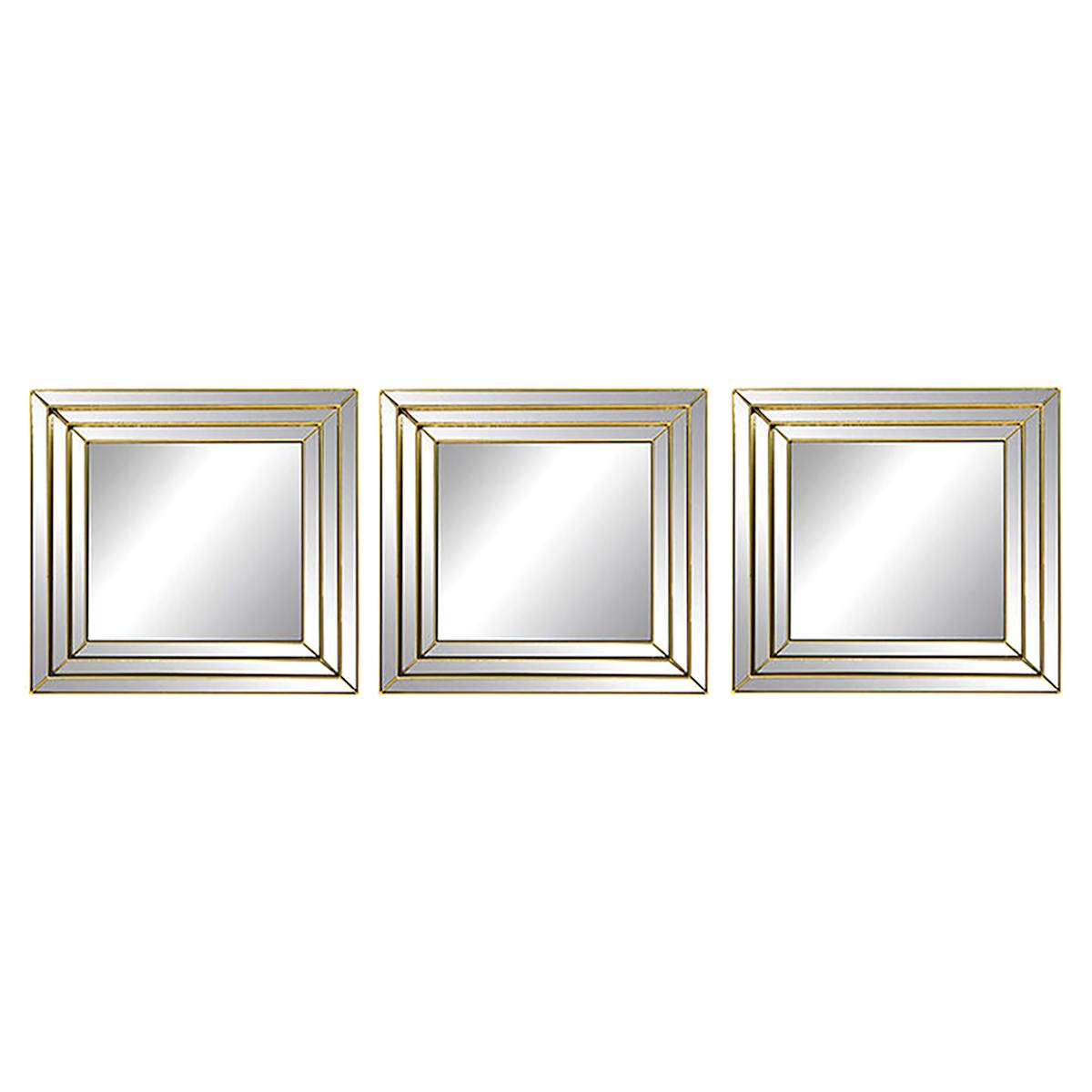 At Home 3-Piece Gold Wall Mirror Set 10"