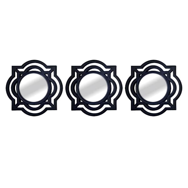 at home 3-Piece Set Black Cloche Wall Mirrors 10"