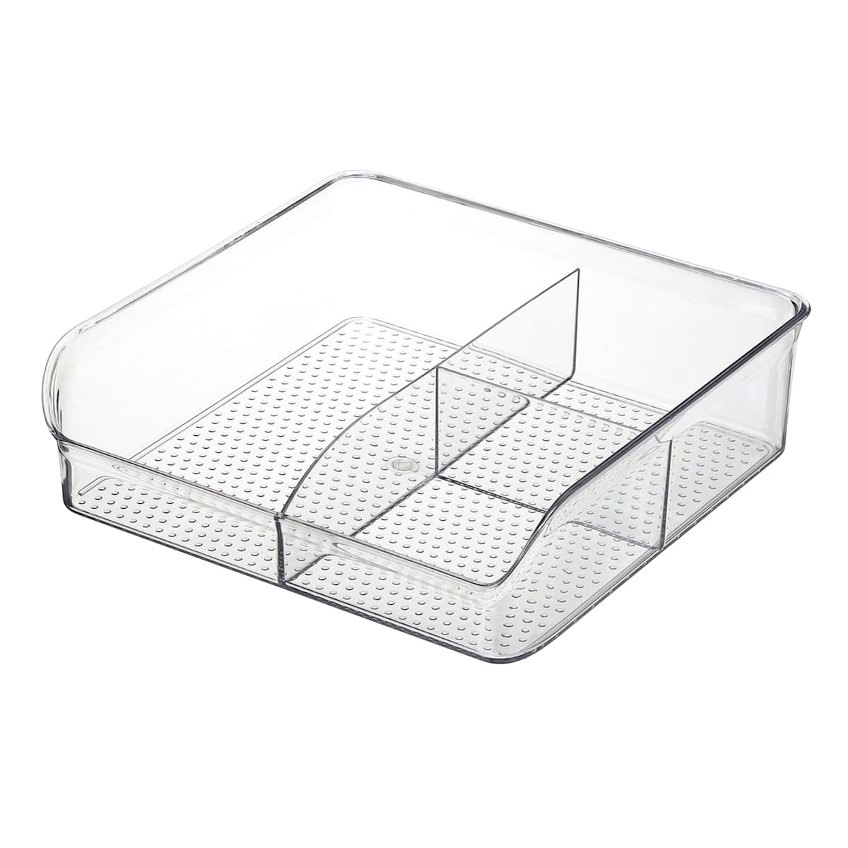 At Home 3-Section Clear Storage Bin Large