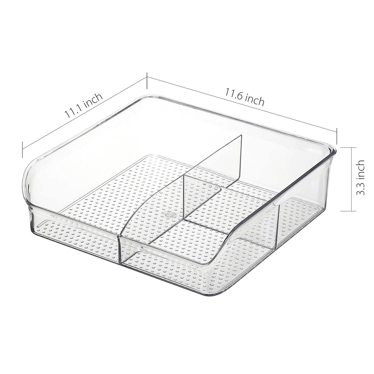 At Home 3-Section Clear Storage Bin Large