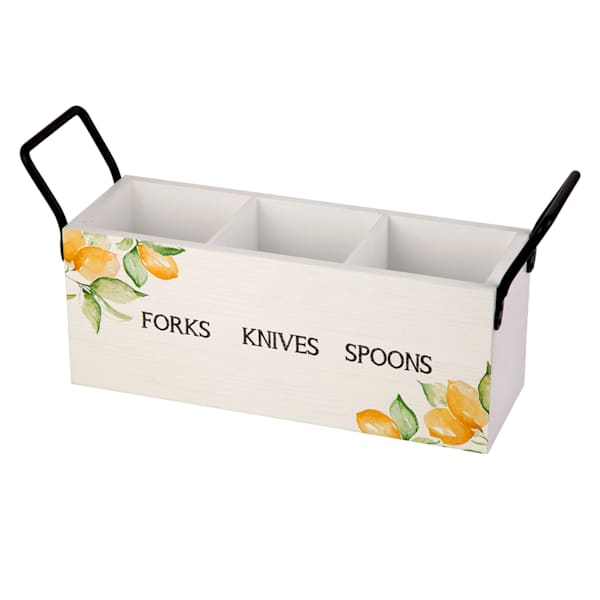 at home 3 Section Lemon Utensil Caddy 14x4
