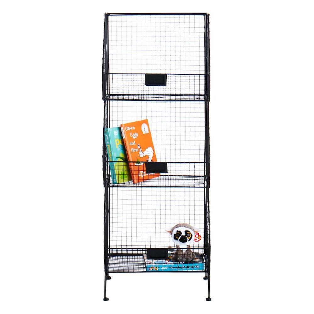 At Home 3-Tier Black Metal Mesh Shelf