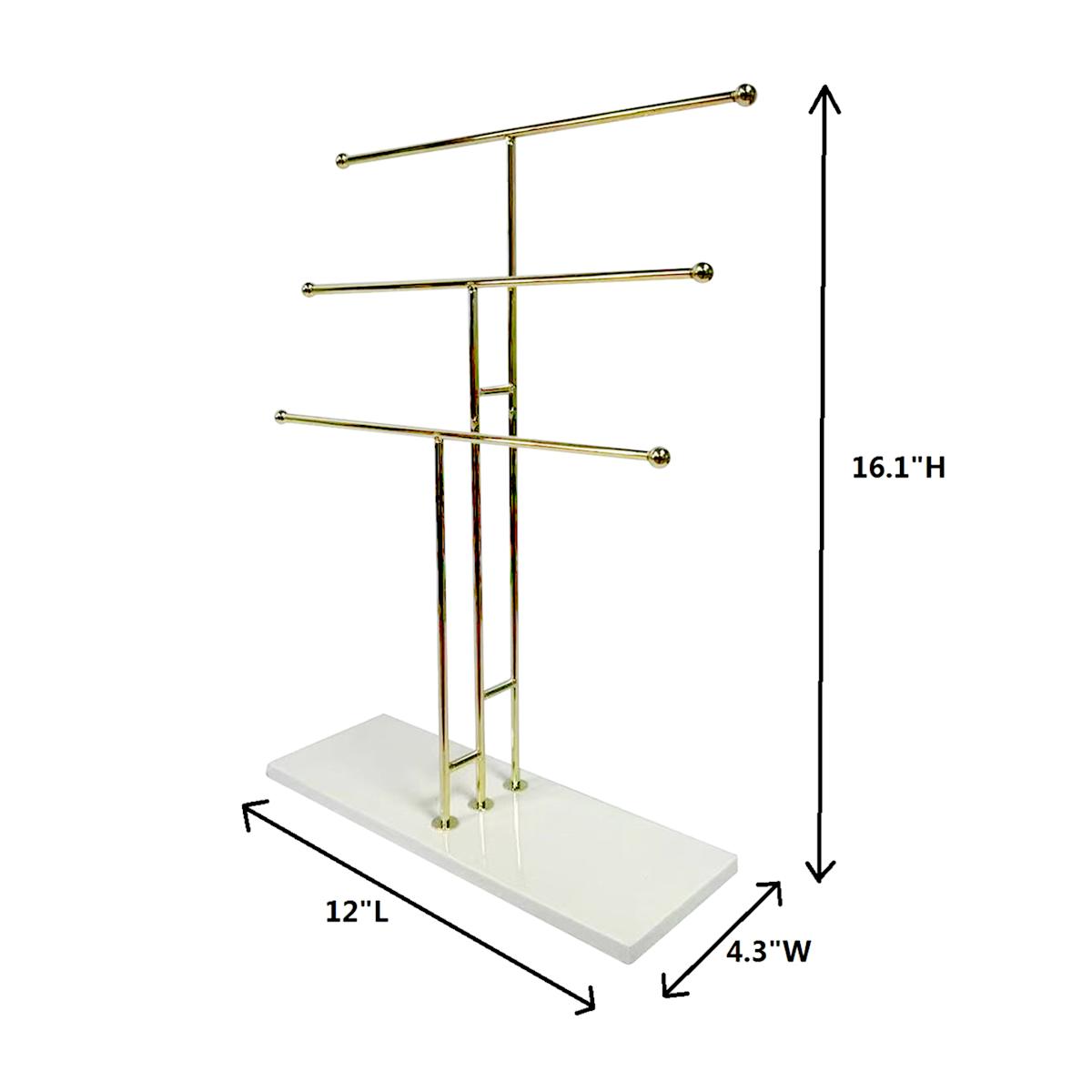 At Home 3-Tier Gold Necklace Organizer