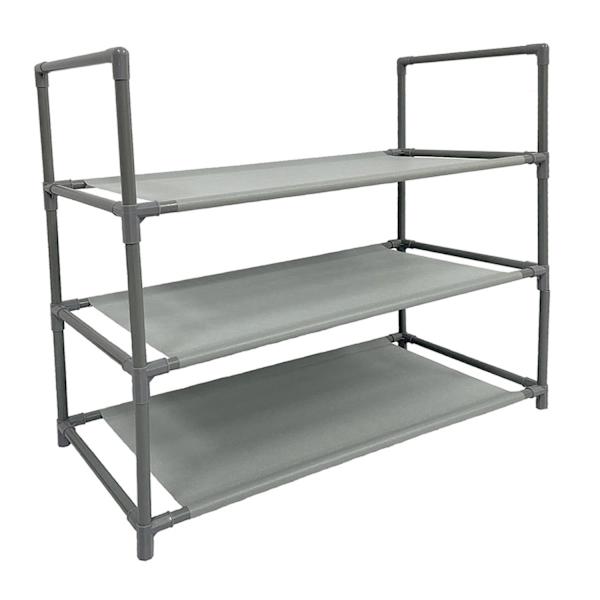 at home 3-Tier Multi-Use Stackable Shoe Rack Grey