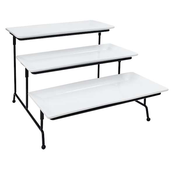 at home 3-Tier Rectangle Serving Plates with Rack