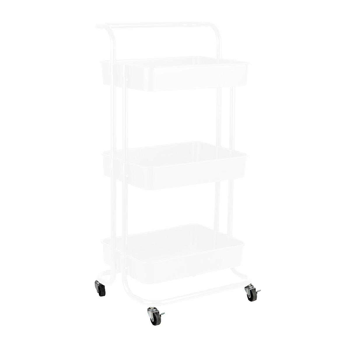 At Home 3-Tier Rolling Storage Cart White