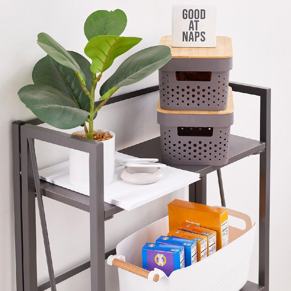 At Home 3-Tier Vienna Folding Bookshelf Grey